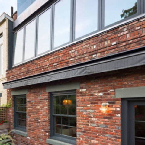 brick building with large windows