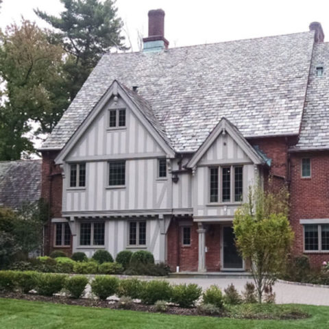 Tudor-style Englewood home with custom windows by HS Windows.